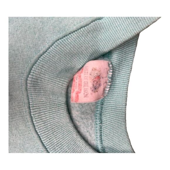 Vintage 90s crewneck sweater dopamine colorblock embroidered large pink - Picture 6 of 11